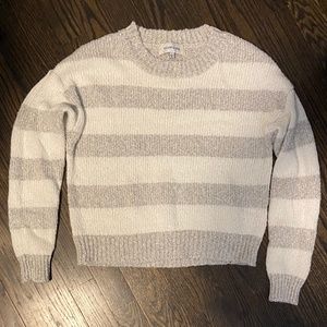 💚Grey and White Striped Sweater